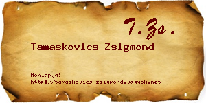 Tamaskovics Zsigmond névjegykártya