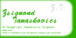 zsigmond tamaskovics business card